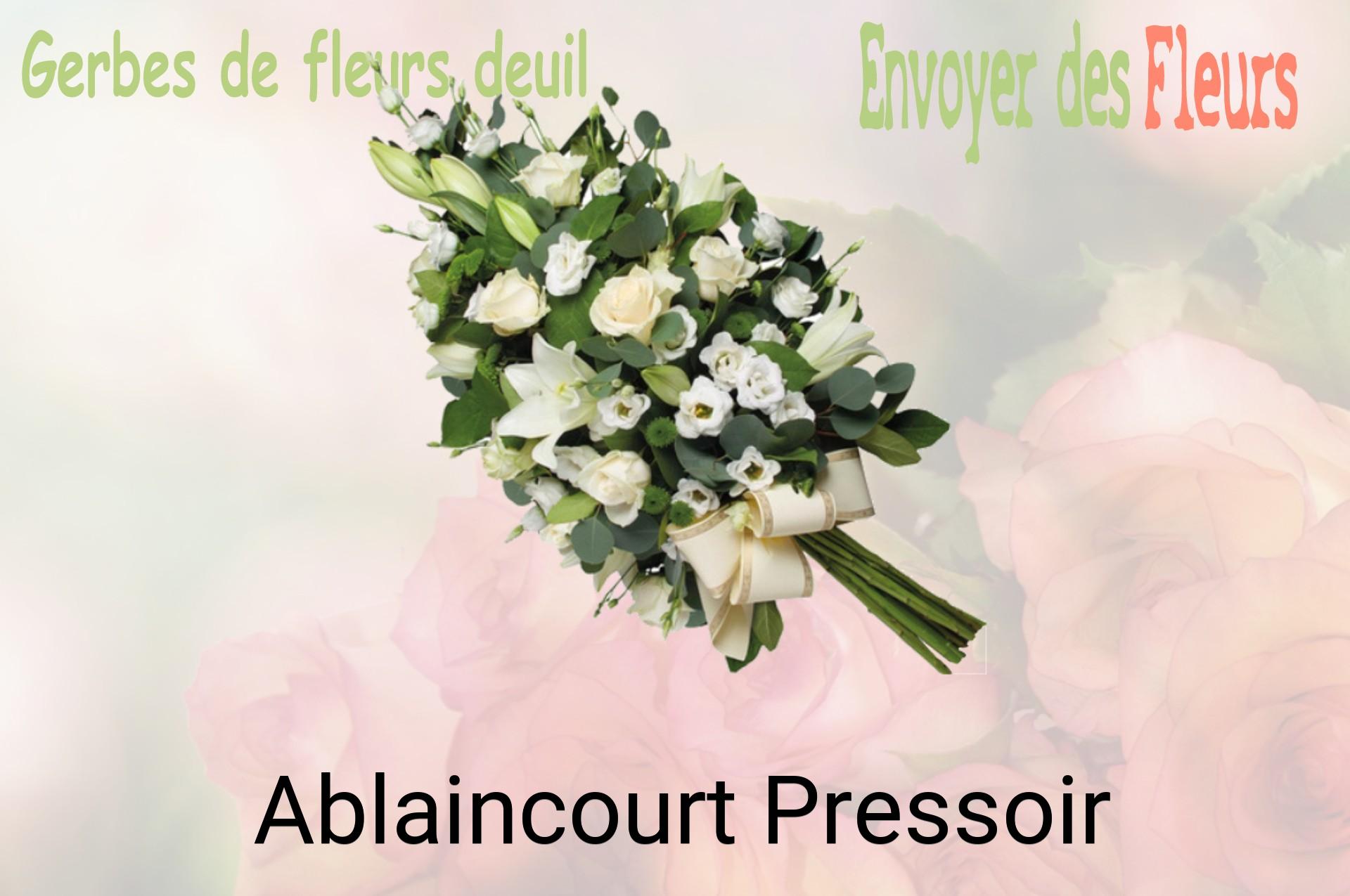 Gerbe de fleurs de deuil livrée à Ablaincourt-Pressoir